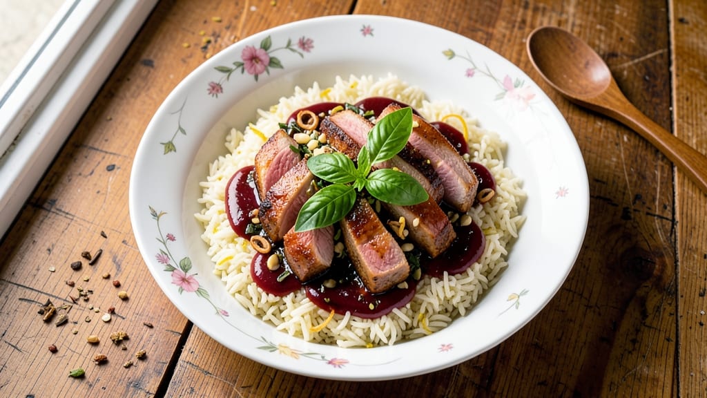 Basil Pork and Rice Recipe: Fragrant Herb Crust With Sticky Glaze