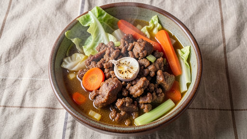 Cabbage Soup With Ground Pork Recipe: Savory Pork and Cabbage Harmony in One Pot