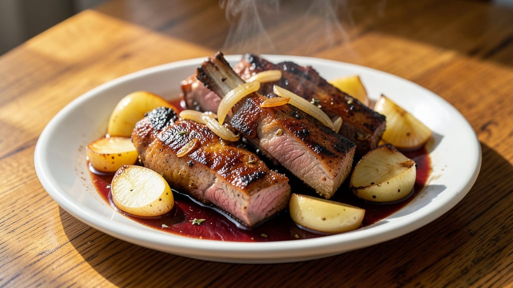 Braised Pork Chops With Apples and Onions Recipe: Sweet-Tart Sauce That Caramelizes to Richness