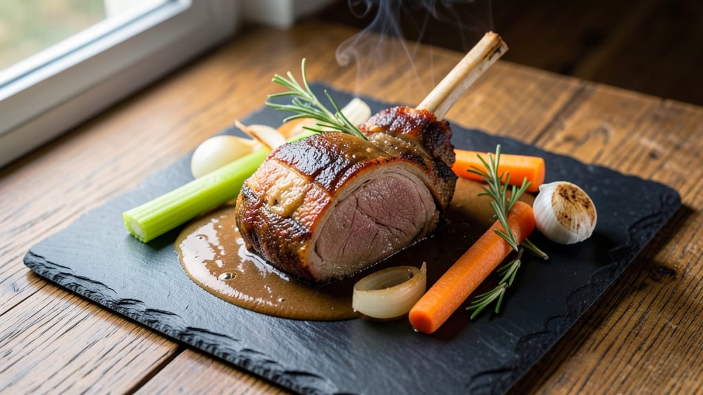 Miller's Ale House Pork Osso Buco Recipe: Slow-Braised Crispy Celery Crowns Over Creamy Herb Sauce