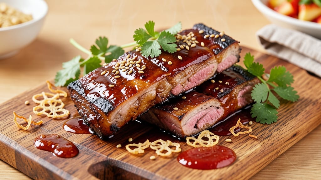 Ah So Sauce Pork Ribs Recipe: Celery Crown Crunch Over Smoky Tomato Base