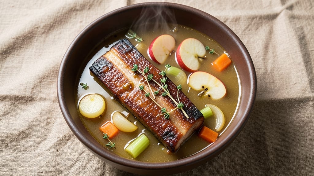 Apple Pork Ribs Soup Recipe: Smoky Apple-Caramelized Ribs in Hearty Broth