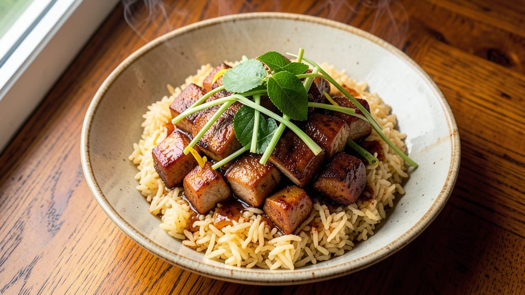 Cambodian Pork and Rice Recipe: Fragrant Five-Spice Crust With Sticky Jasmine Rice