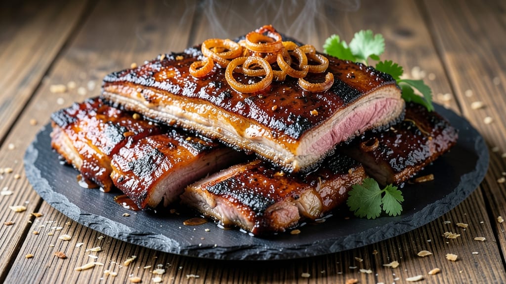 Barbeque Pork Spareribs Recipe: Smoky Crispy Bark and Sticky Sweet Glaze