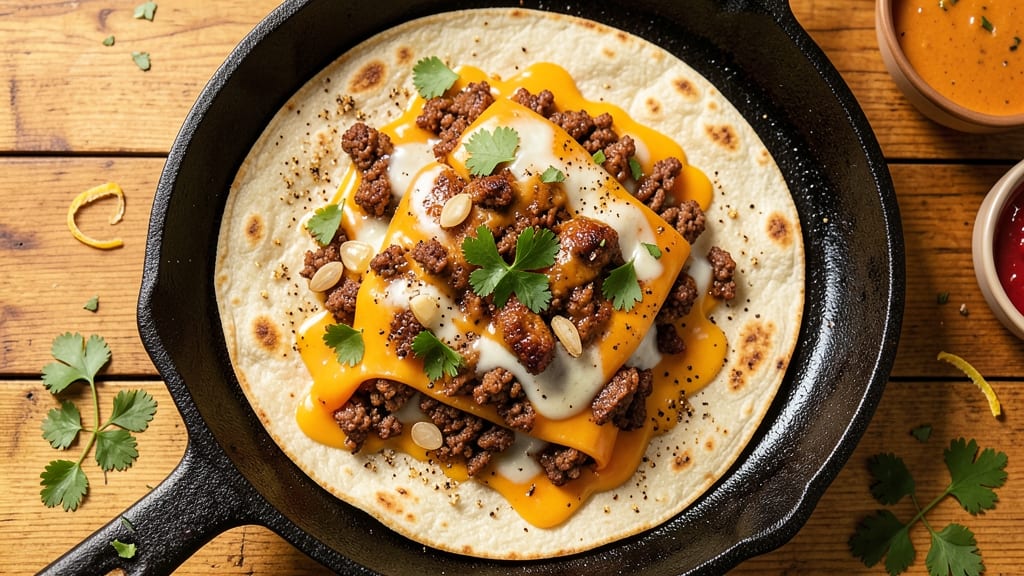 Minced Pork Quesadillas Recipe: Spiced Tortilla Sandwiches With Melty Cheese