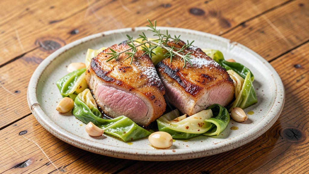 Baked Pork Chops and Cabbage Recipe: Crispy Herb Crust and Braised Greens