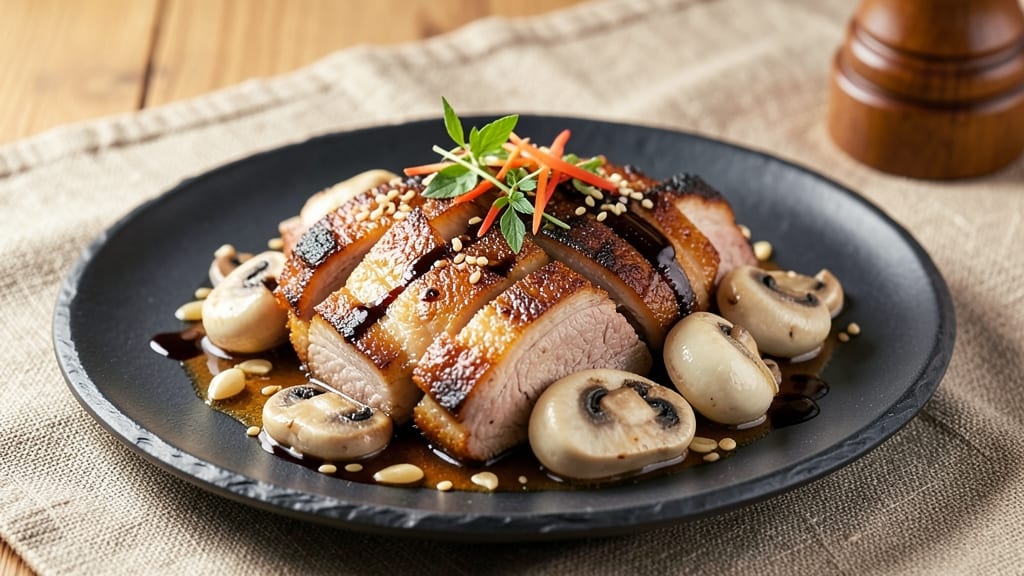 Braised Pork Belly With Mushrooms Recipe: Deep Umami Crispy Bark Magic