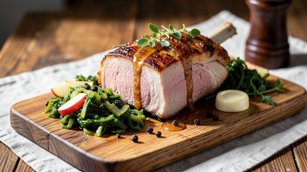 Bone in Pork Loin Roast and Sauerkraut Recipe: Smoky Oven-Roasted Crust Meets Tangy Fermented Bites