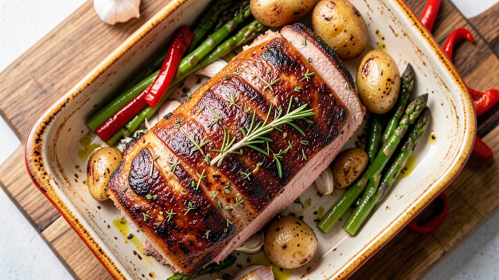 Boneless Pork Loin Roast Recipe with Vegetables: One-Pan Herb-Crusted Dinner Ready in 45 Minutes