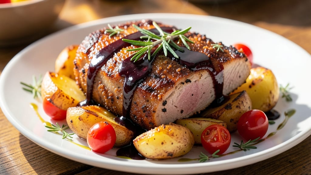 Balsamic Roasted Pork Tenderloin Recipe: Glazed Caramelized Crust With Juicy Heart